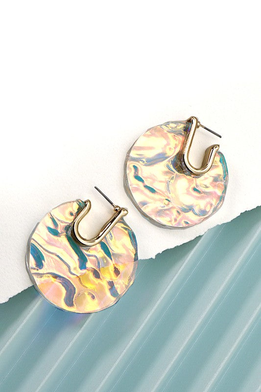 Clear Iridescent Hoops