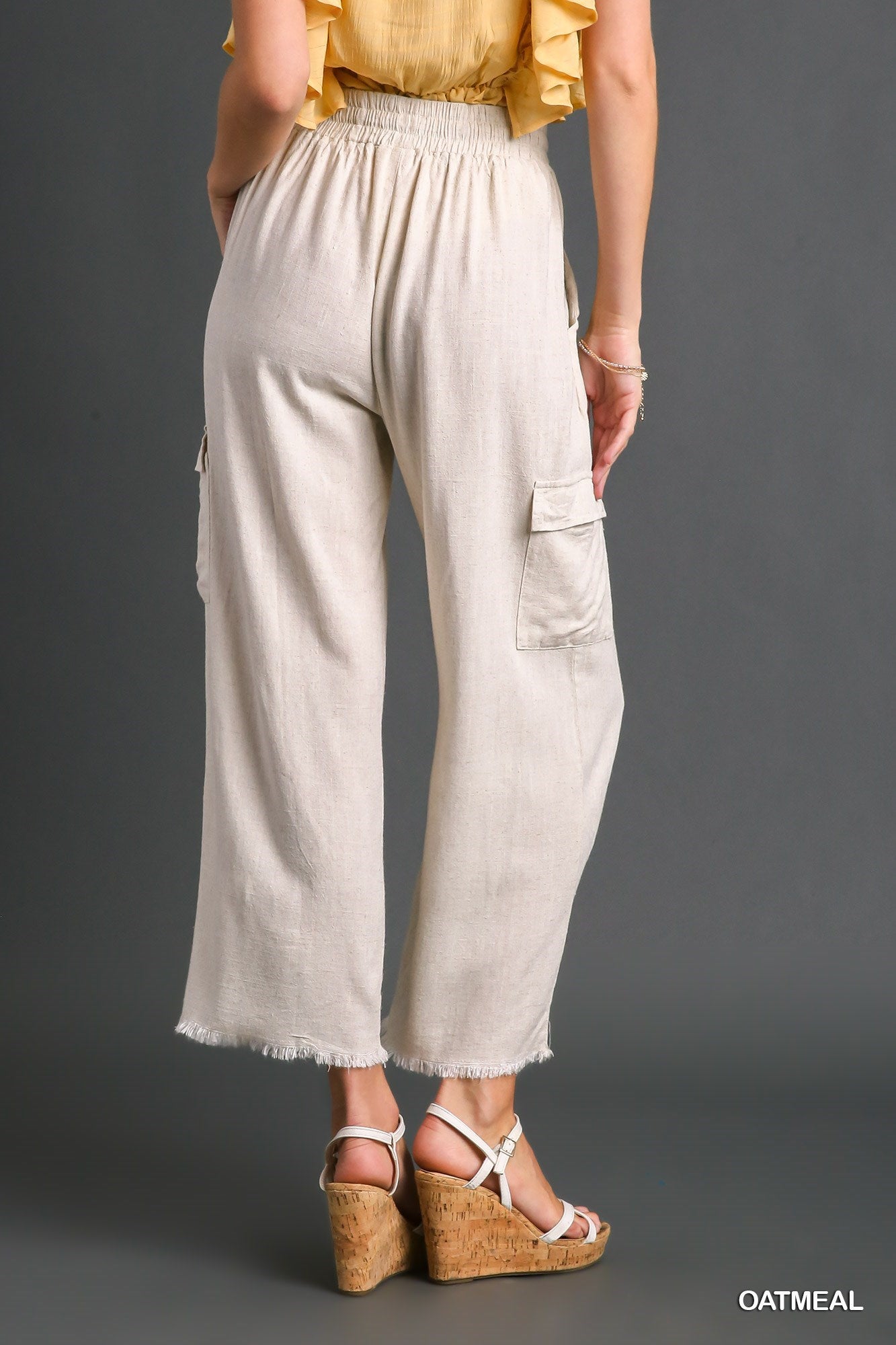 Linen Blend Cargo Pants