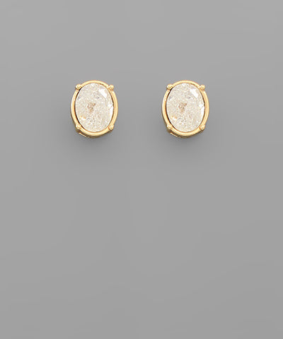 Glass Oval Studs