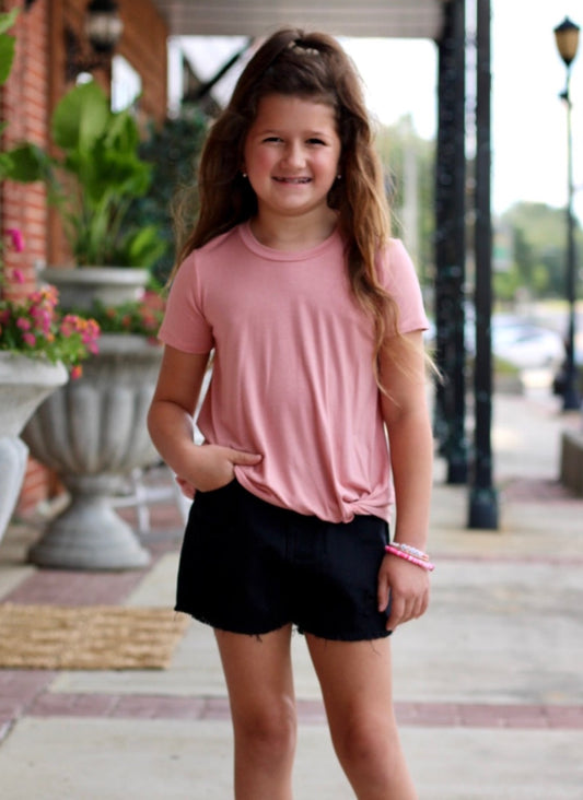 Girls Twisted Knot Basic Tee