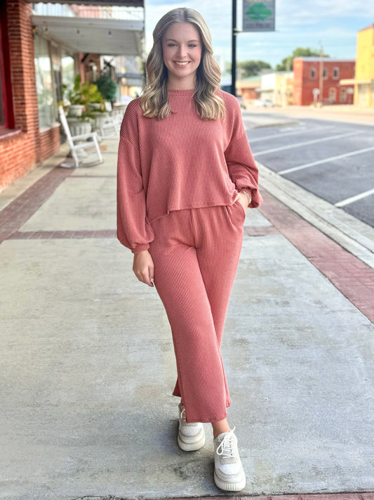 Ribbed Pant Set