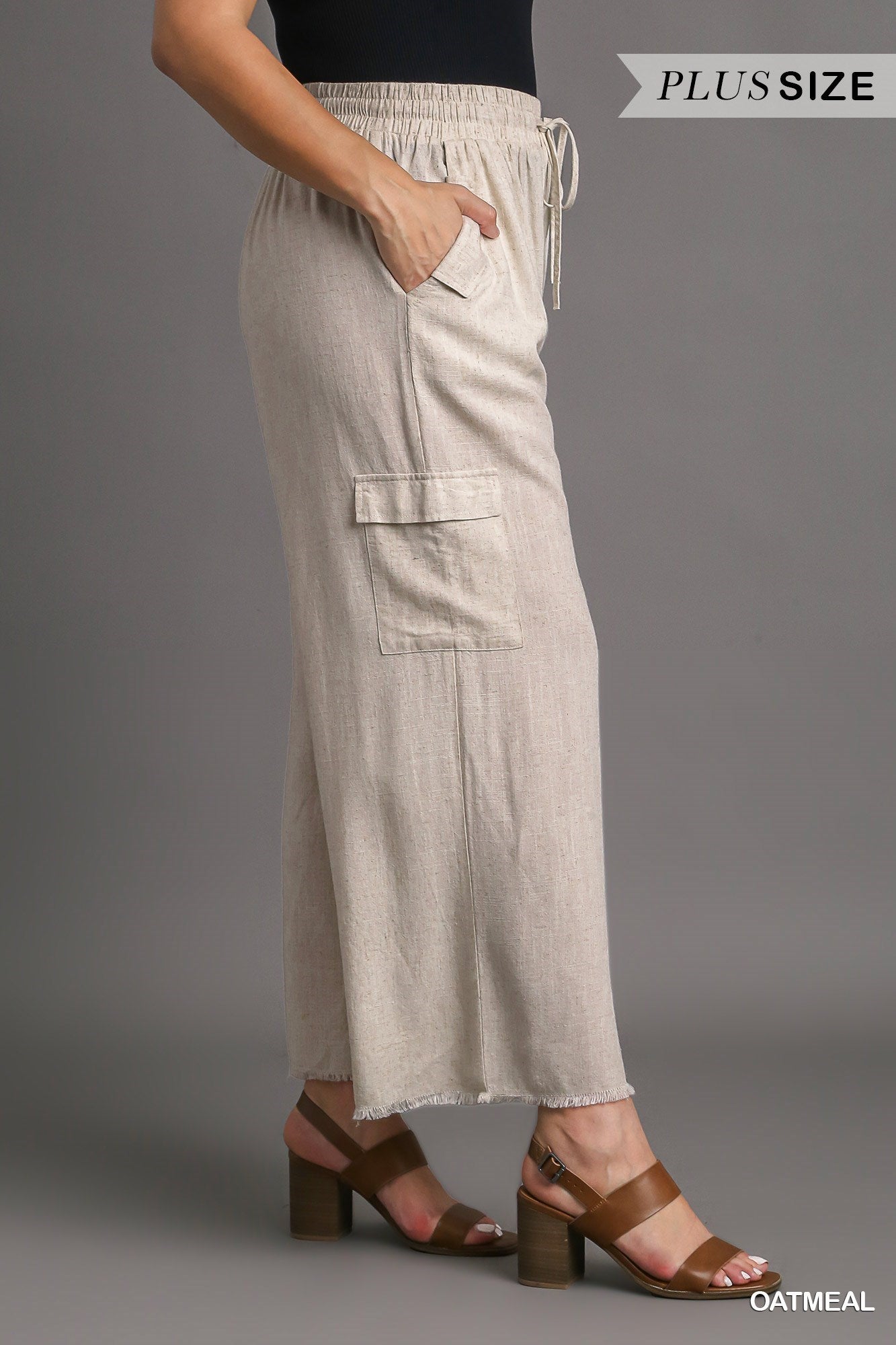 Linen Blend Cargo Pants