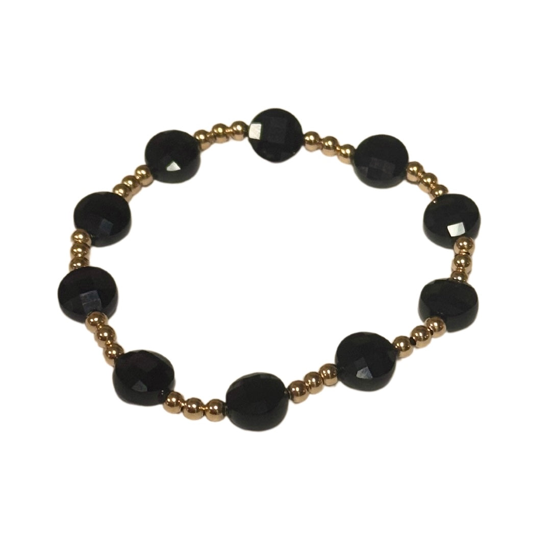 Gold Filled & Faceted Gemstone Bracelet