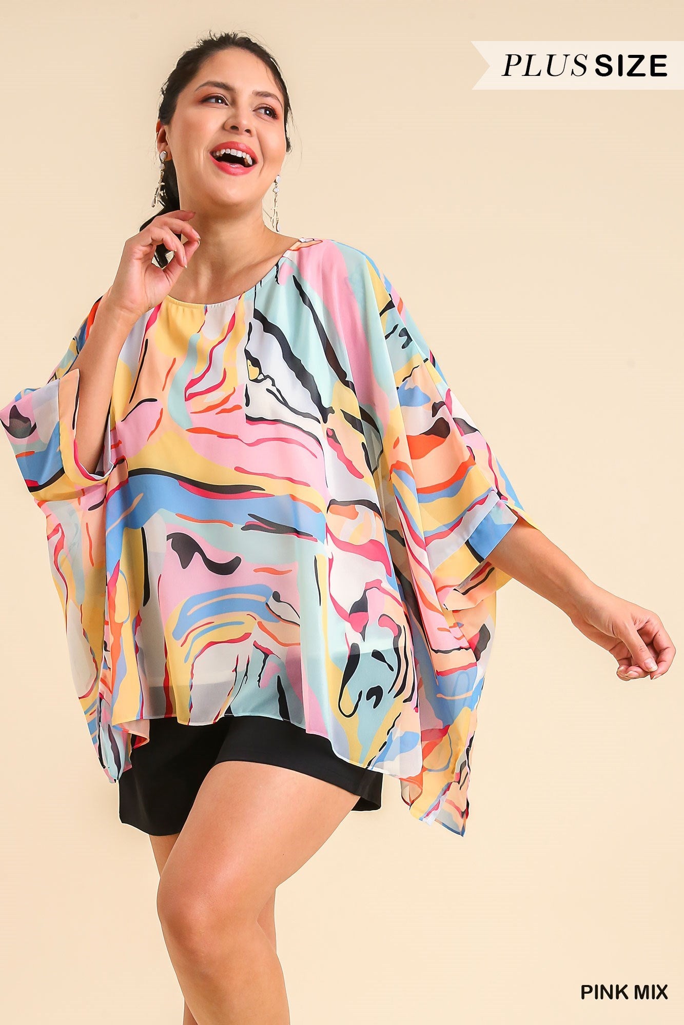 Pink Mix Abstract Top