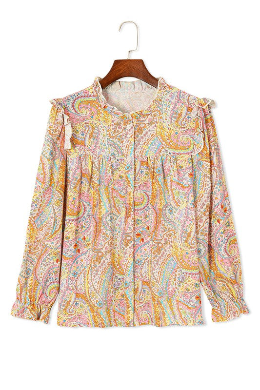 Paisley Print Button Up