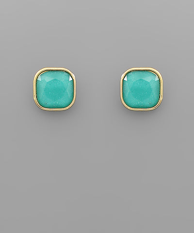 Glass Square Studs