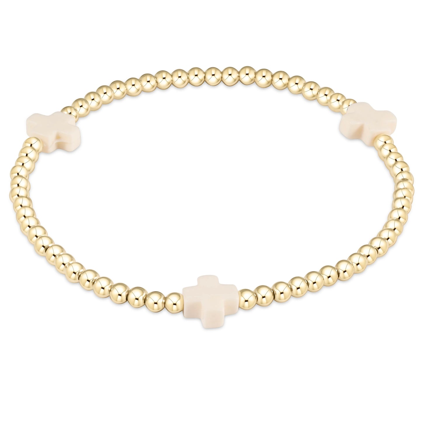 Gold Filled Bead+Cross Bracelet