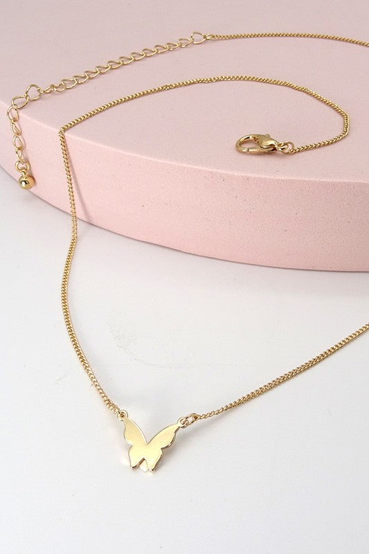 Gold Butterfly Pendant Necklace