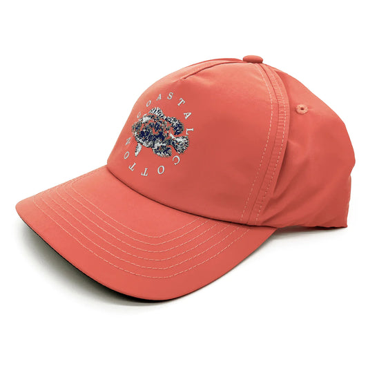 Coastal Cotton Coral Nylon Triple Tail Hat