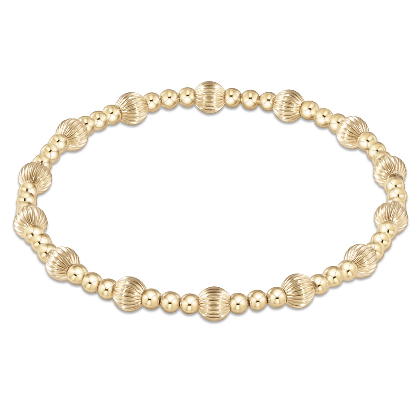 Gold Filled Fluted & Solid Bead Bracelet