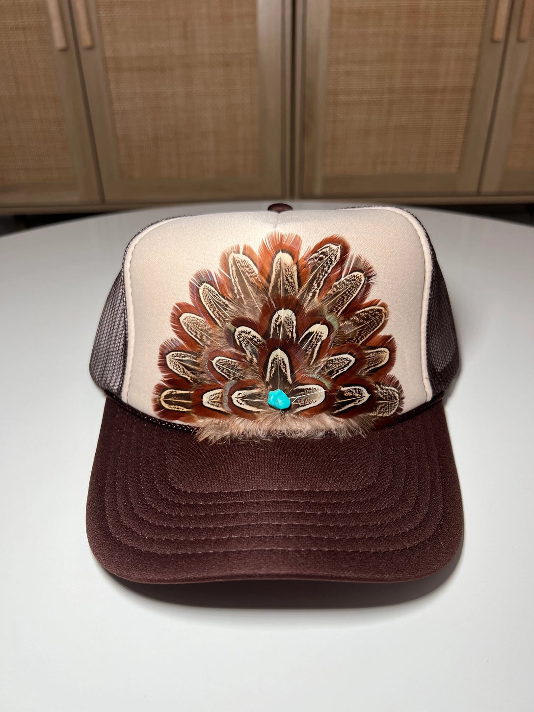 Women’s Feather Trucker Hat