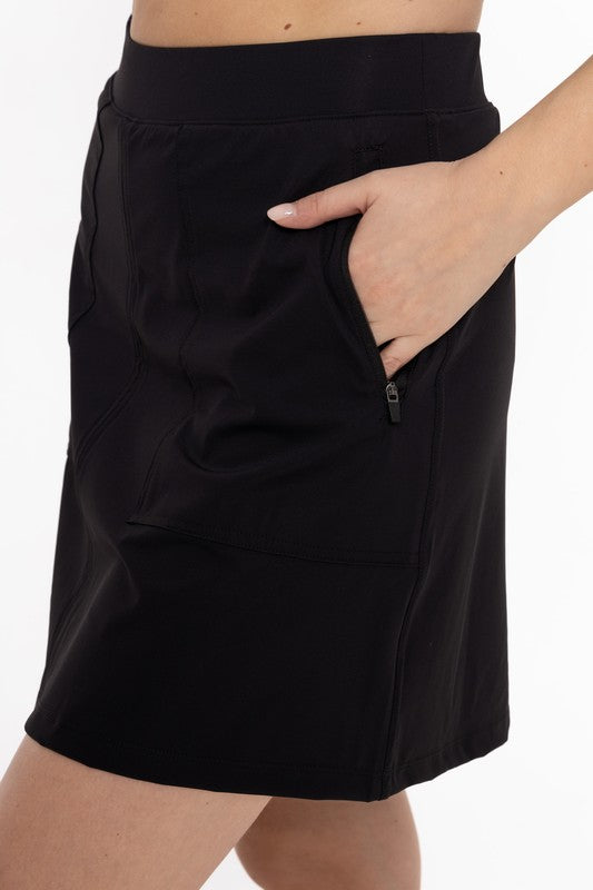 Square Pockets High-Waisted Skort