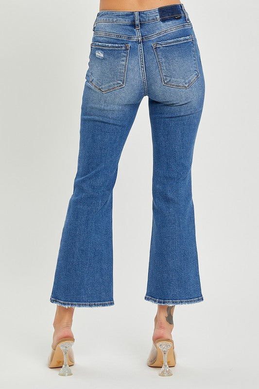 Risen Cropped Button Fly Jeans