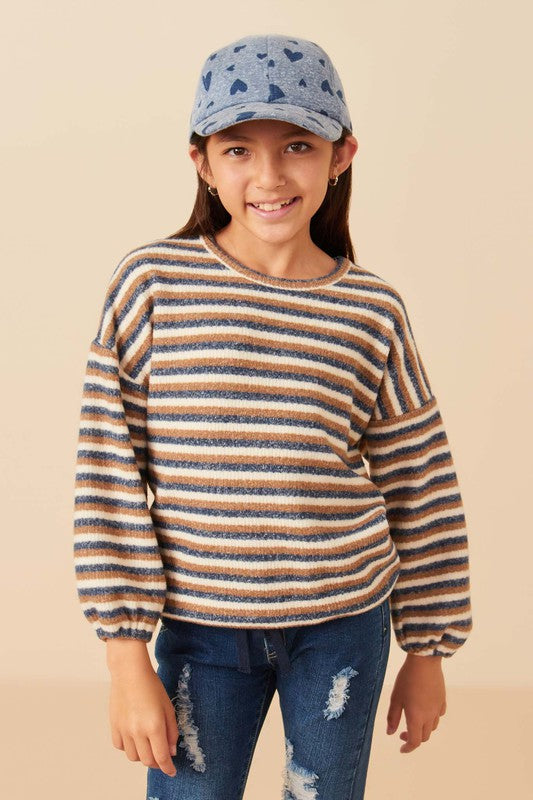 Girls Striped Knit Top