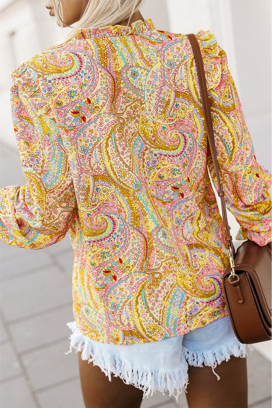 Paisley Print Button Up