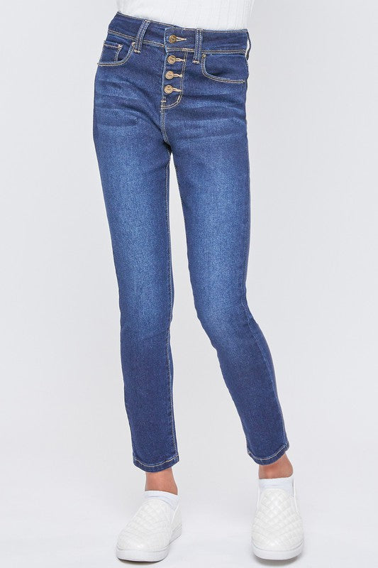 Girls YMI Exposed Button Jeans