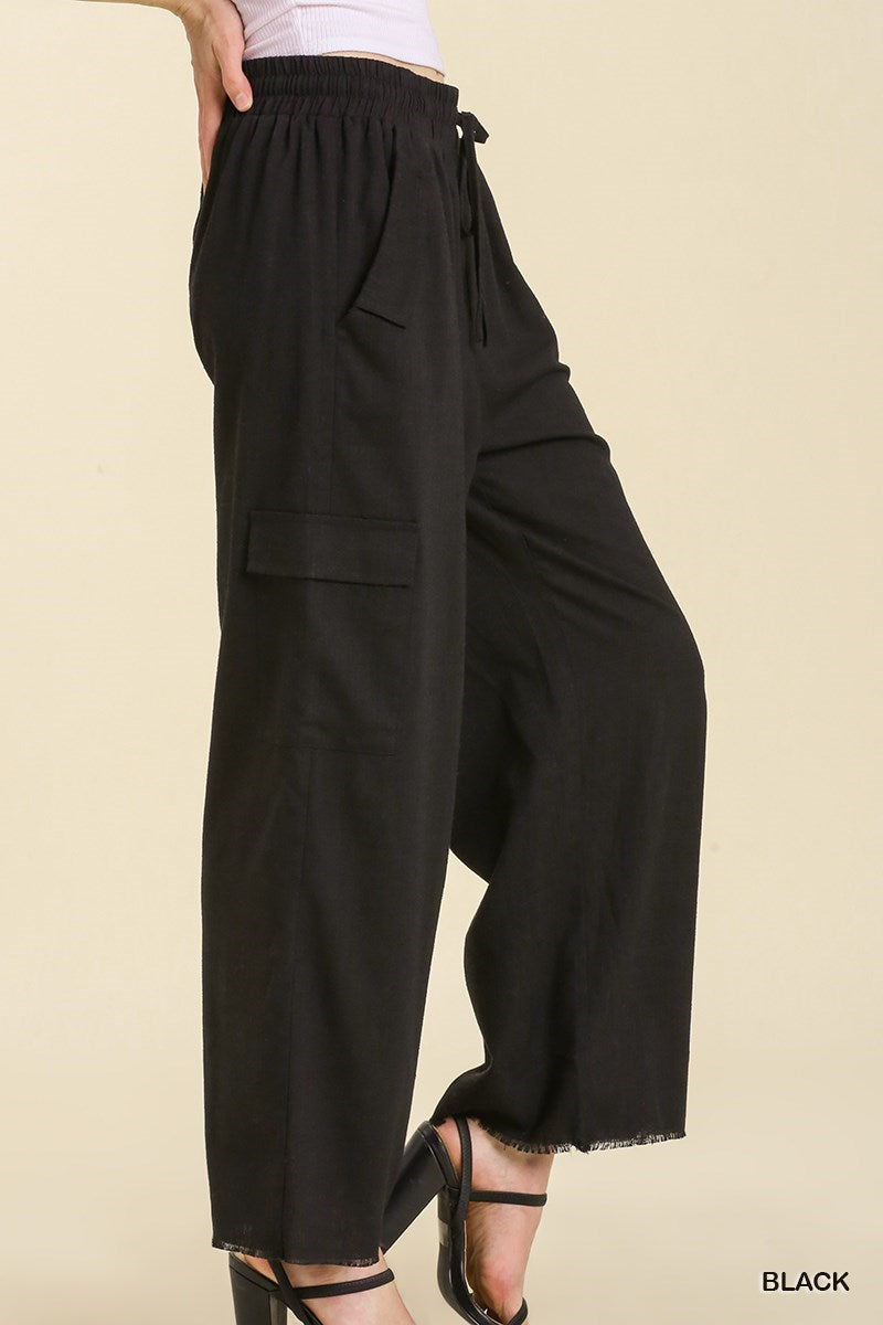 Linen Blend Cargo Pants