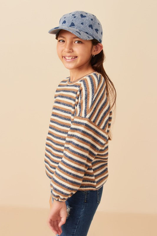 Girls Striped Knit Top