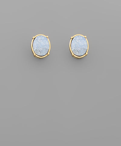 Glass Oval Studs