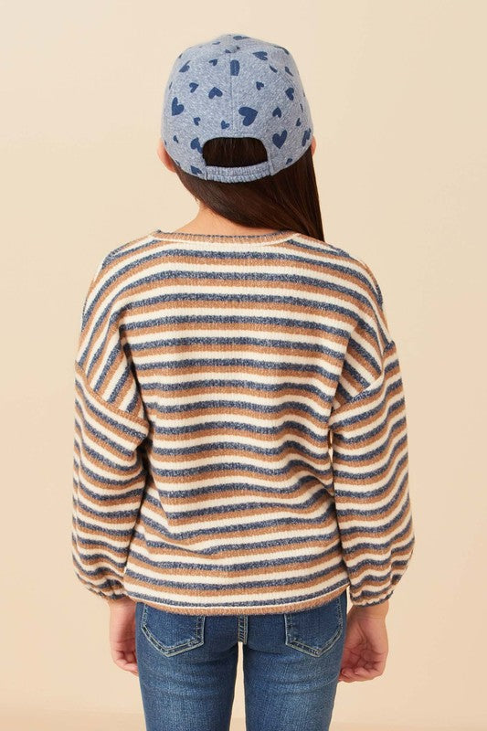 Girls Striped Knit Top