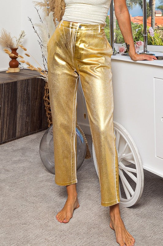 Gold Metallic Pants