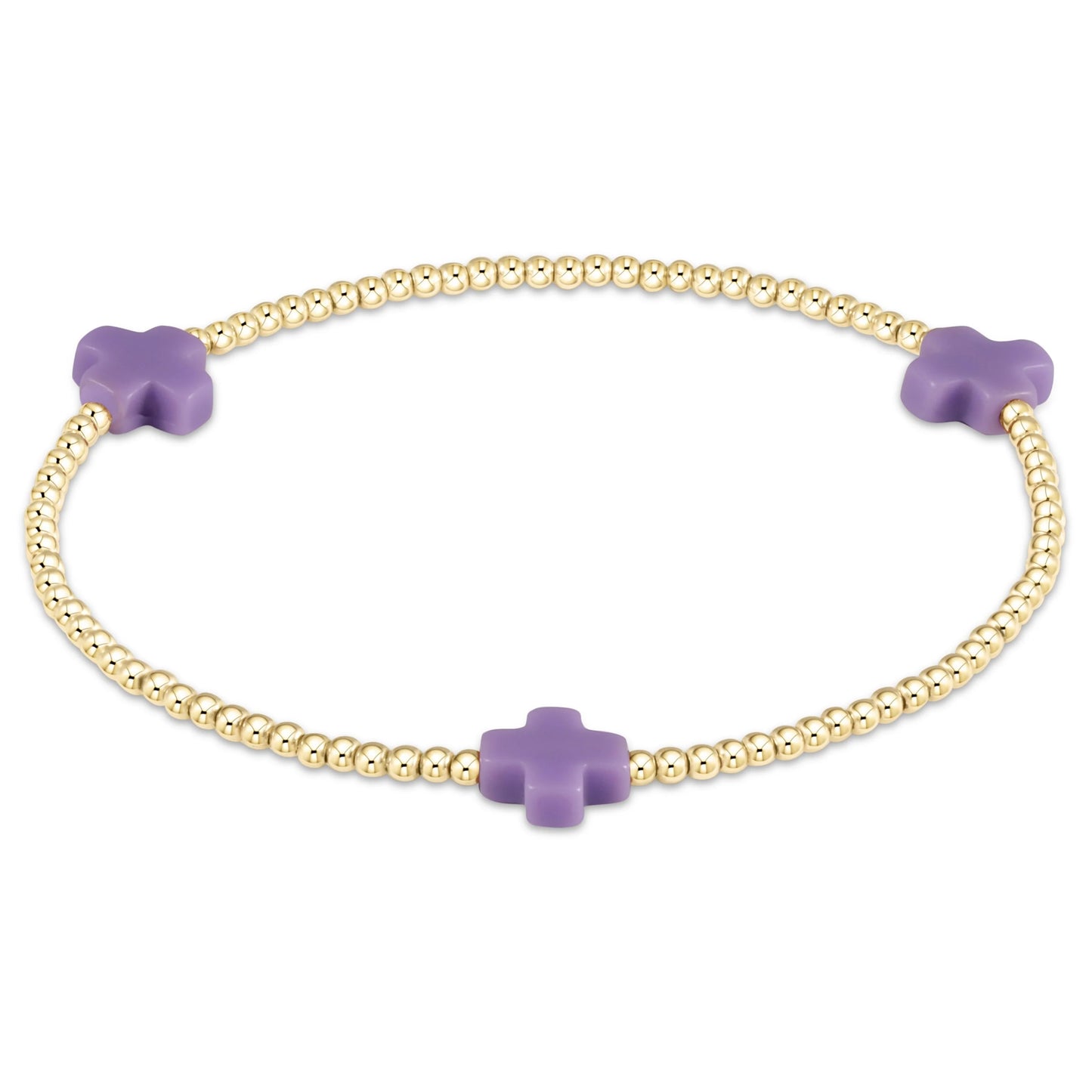 Girls Gold Filled Bead+Cross Bracelet