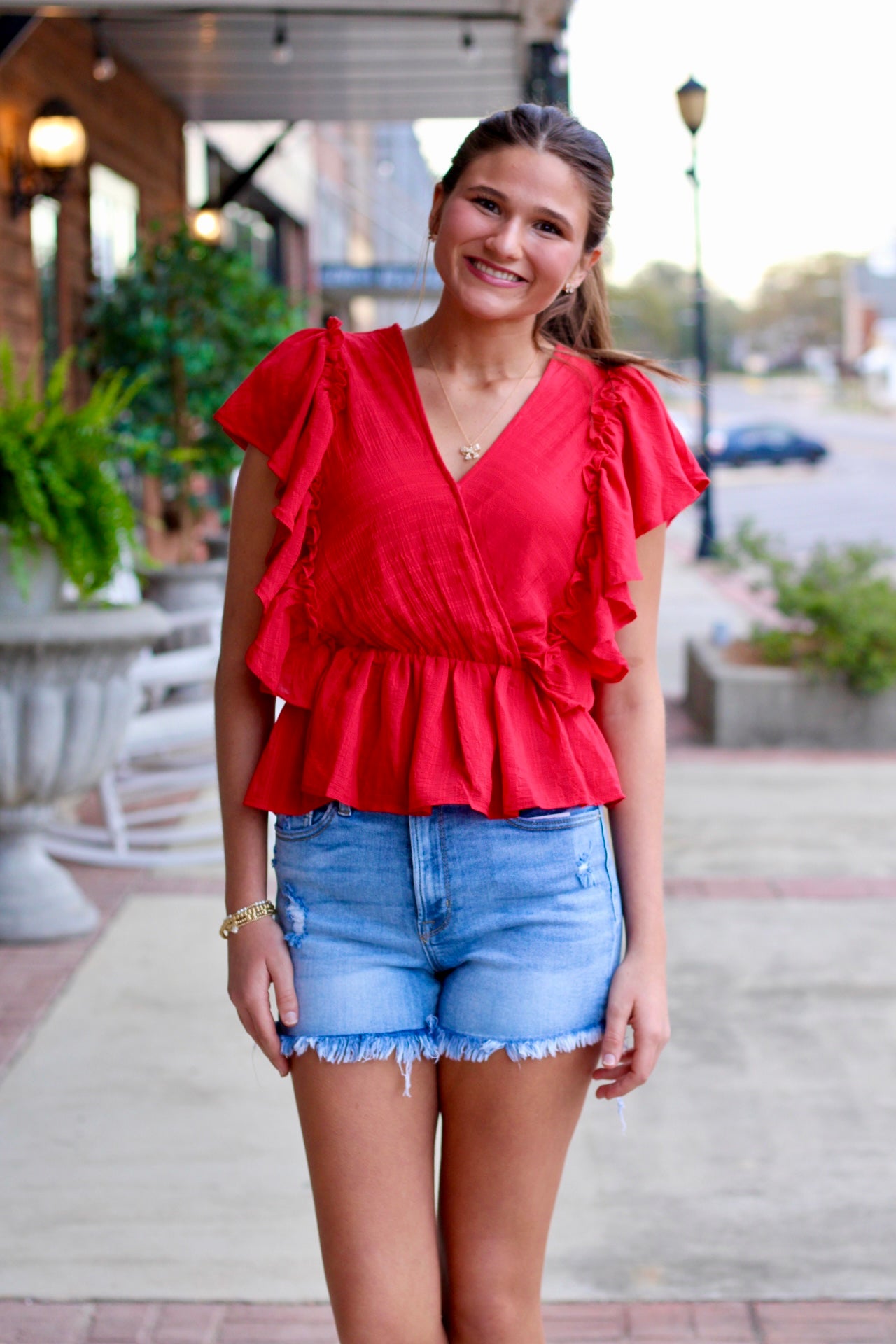 V Neck Crossover Top