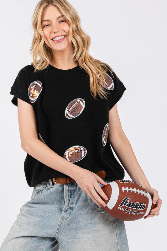 Football Patch Sweater Top