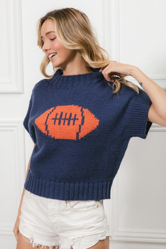 Football Short Sleeve Sweater