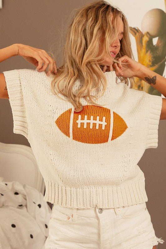 Football Short Sleeve Sweater