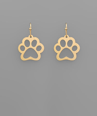 Brushed Paw Earrings