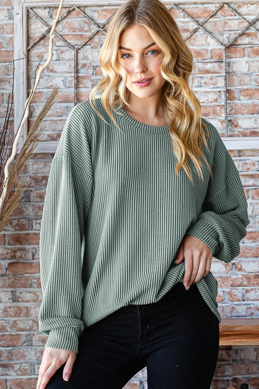 Puff Sleeve Urban Ribbed Top