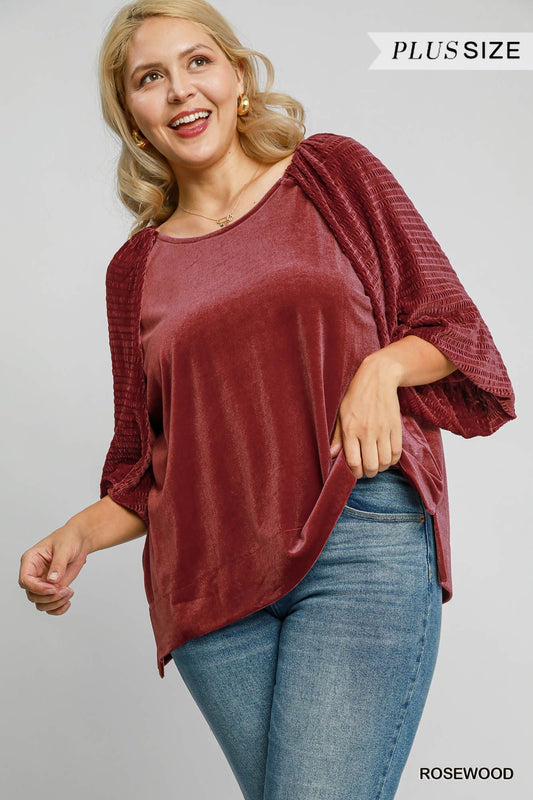 Round Neck Velvet Top