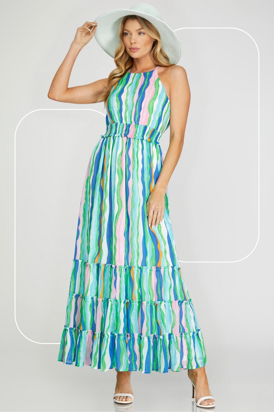 Woven Print Maxi Dress