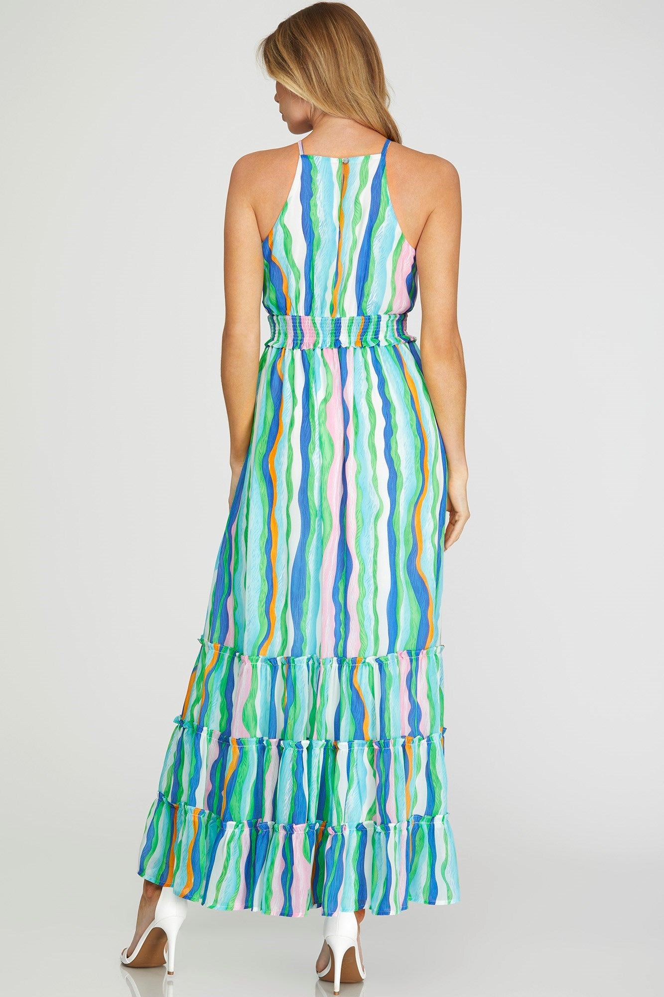 Woven Print Maxi Dress