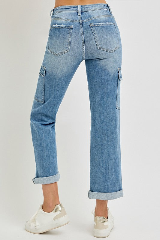 Risen Cargo Roll Up Jeans