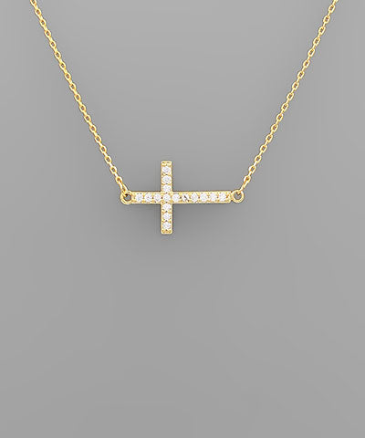 Crystal Cross Pendant Necklace