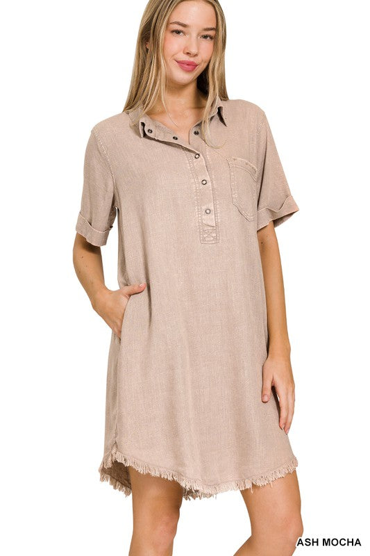 Zenana Washed Linen Dress