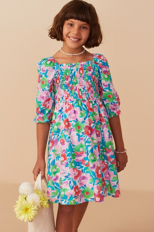 Girls Vivid Floral Dress