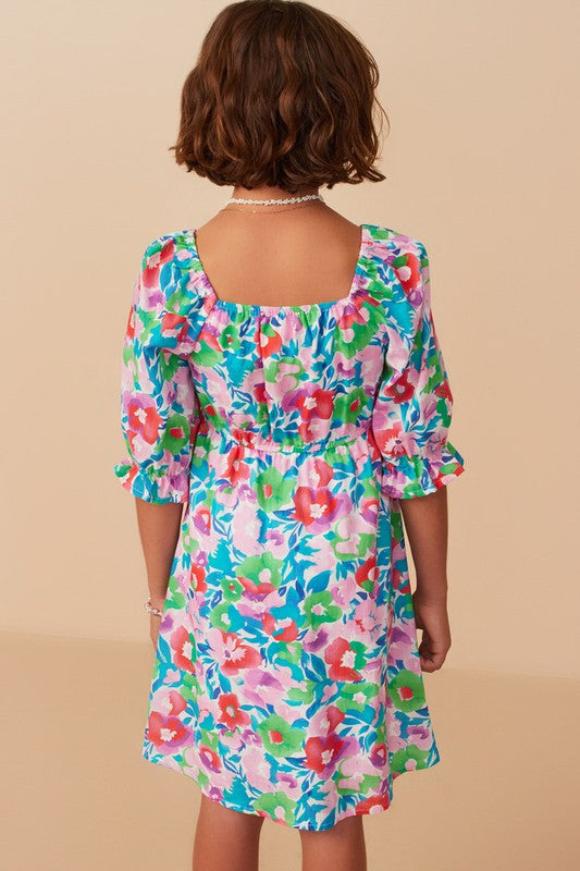 Girls Vivid Floral Dress