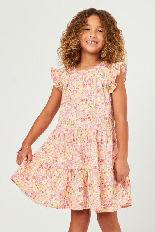 Girls Floral Print Dress