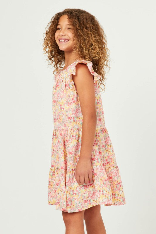 Girls Floral Print Dress