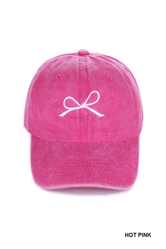 Coquette Bow Embroidered Cap