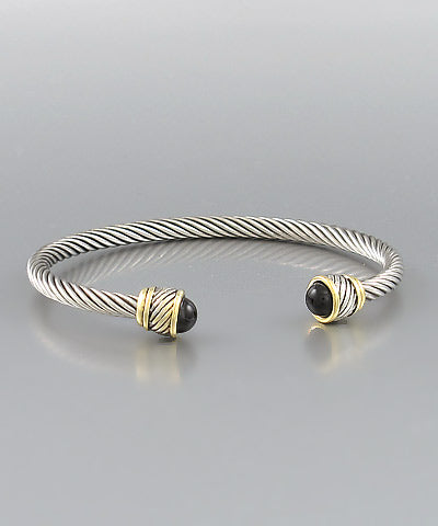 Cable Stone End Cuff