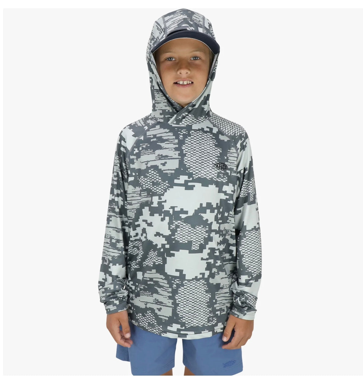 AFTCO Youth Tactical Camo Hooded LS Performance Shirt