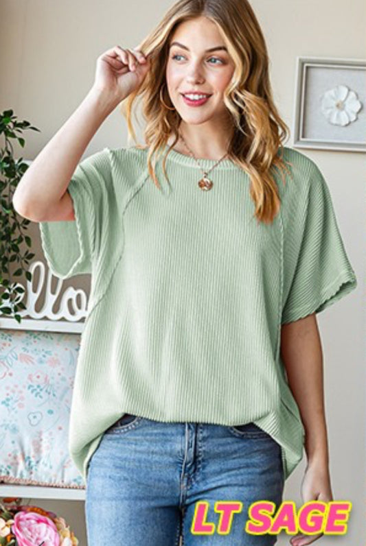 Solid Urban Ribbed Top