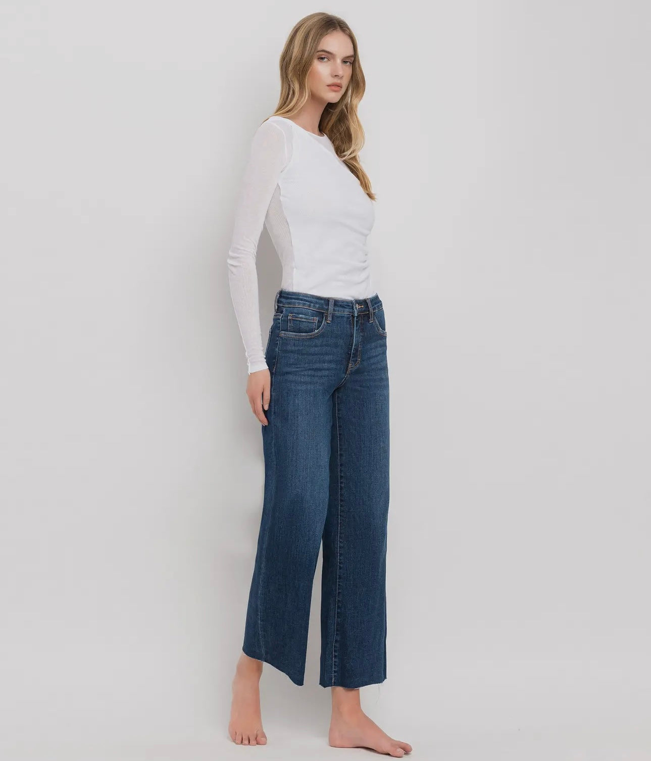 Lovervet Tummy Control Mid Rise Wide Leg Jeans