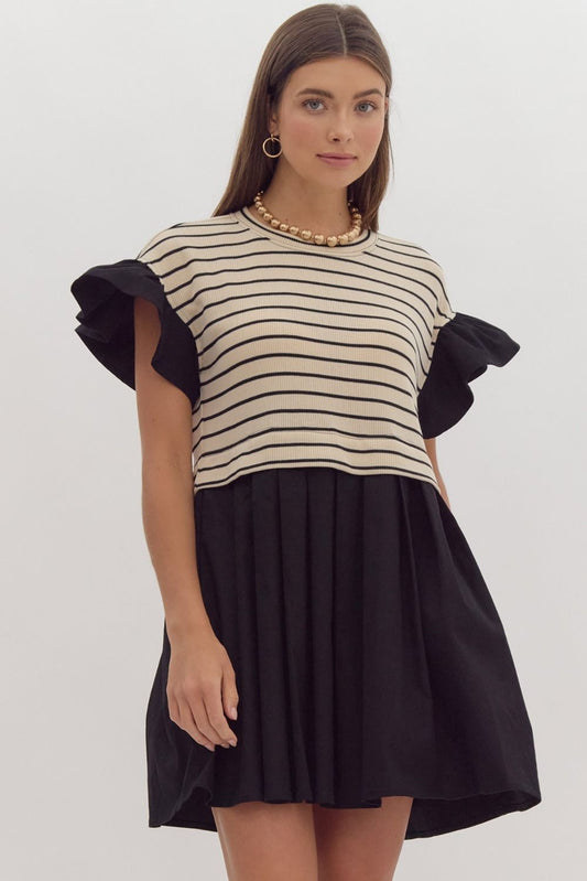 Striped Twofer Mini Dress