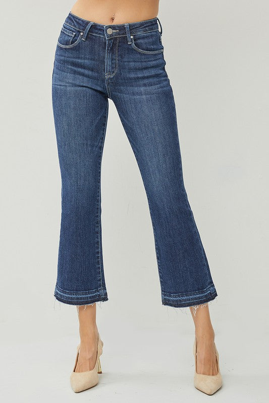 Risen Cropped Flare Jeans