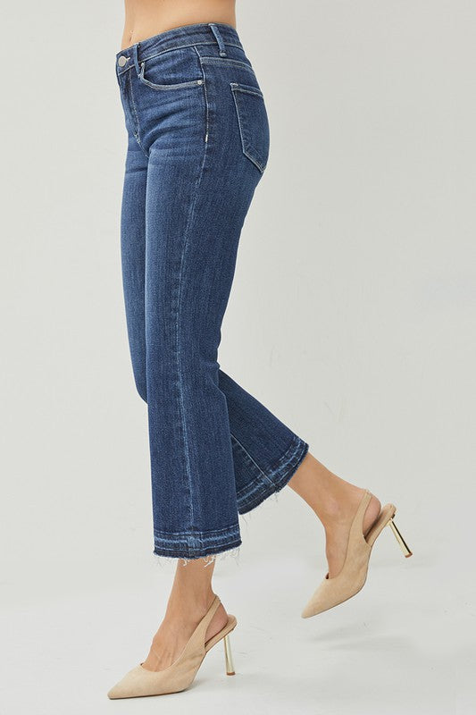 Risen Cropped Flare Jeans